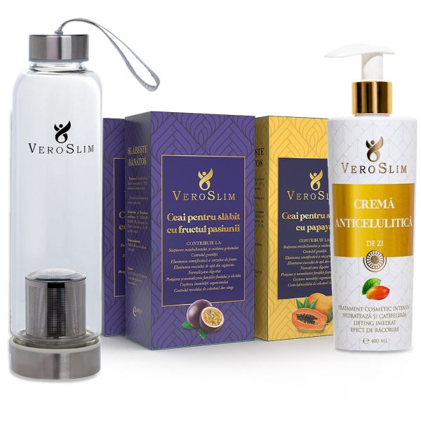 PACHET 4 CUTII DE CEAI + STICLA + CREMA 400ml - imagine 2
