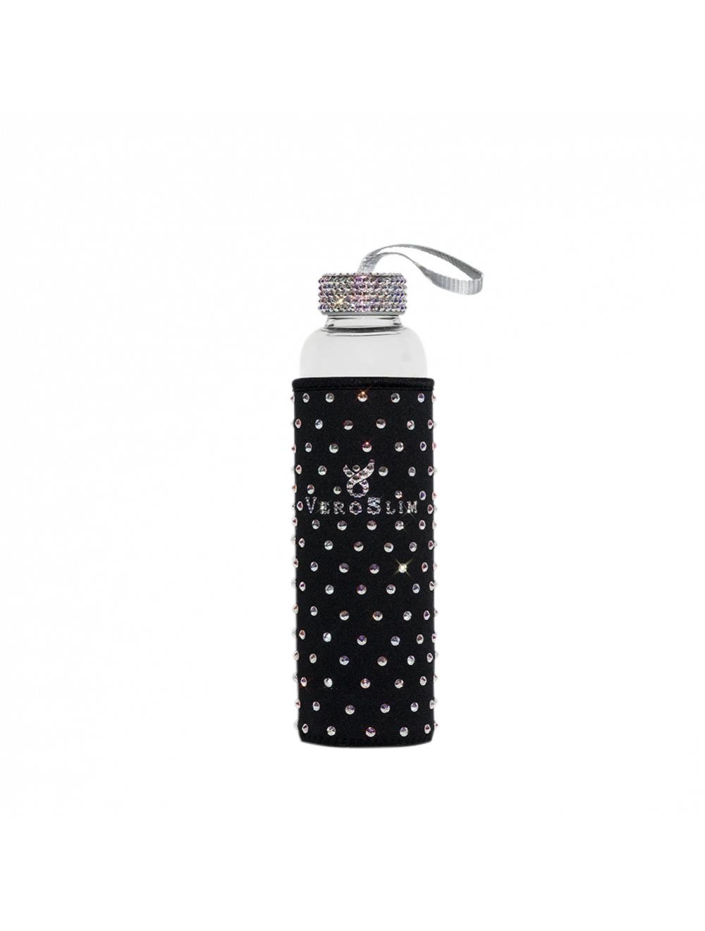 STICLA BOROSILICATA CU INFUZOR + HUSA SI CAPAC CU CRISTALE SWAROVSKI